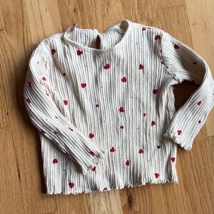 Zara Cream and Red Long Sleeve Kids Top